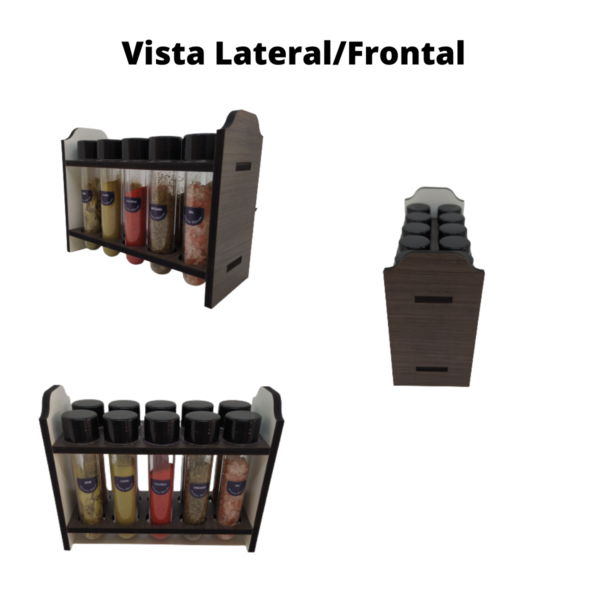 Porta temperos 10 potes MDF mesa - Imagem 4