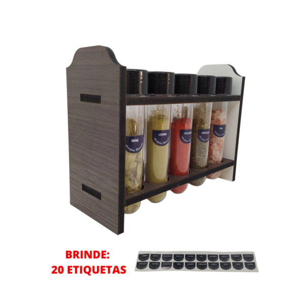 Porta temperos 10 potes MDF mesa