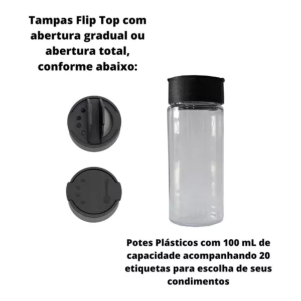 Porta Temperos Condimentos Com Porta Papel Toalha 10 Potes - Imagem 4