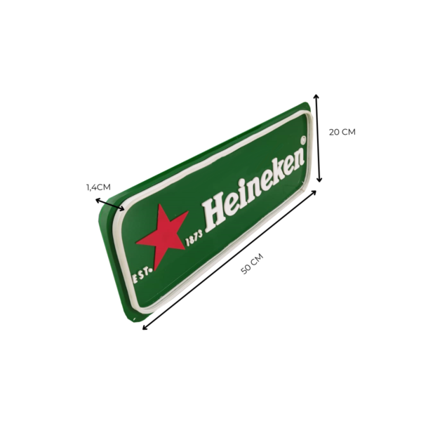 Painel led neon led heineken 49cm x 19cm - Imagem 3