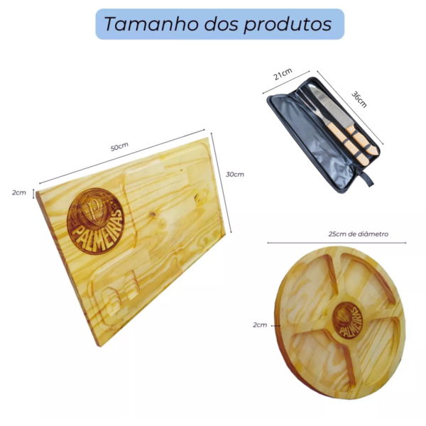 Tabua De Carne Churrasco Em Madeira Grossa Kit Churrasco - Imagem 7